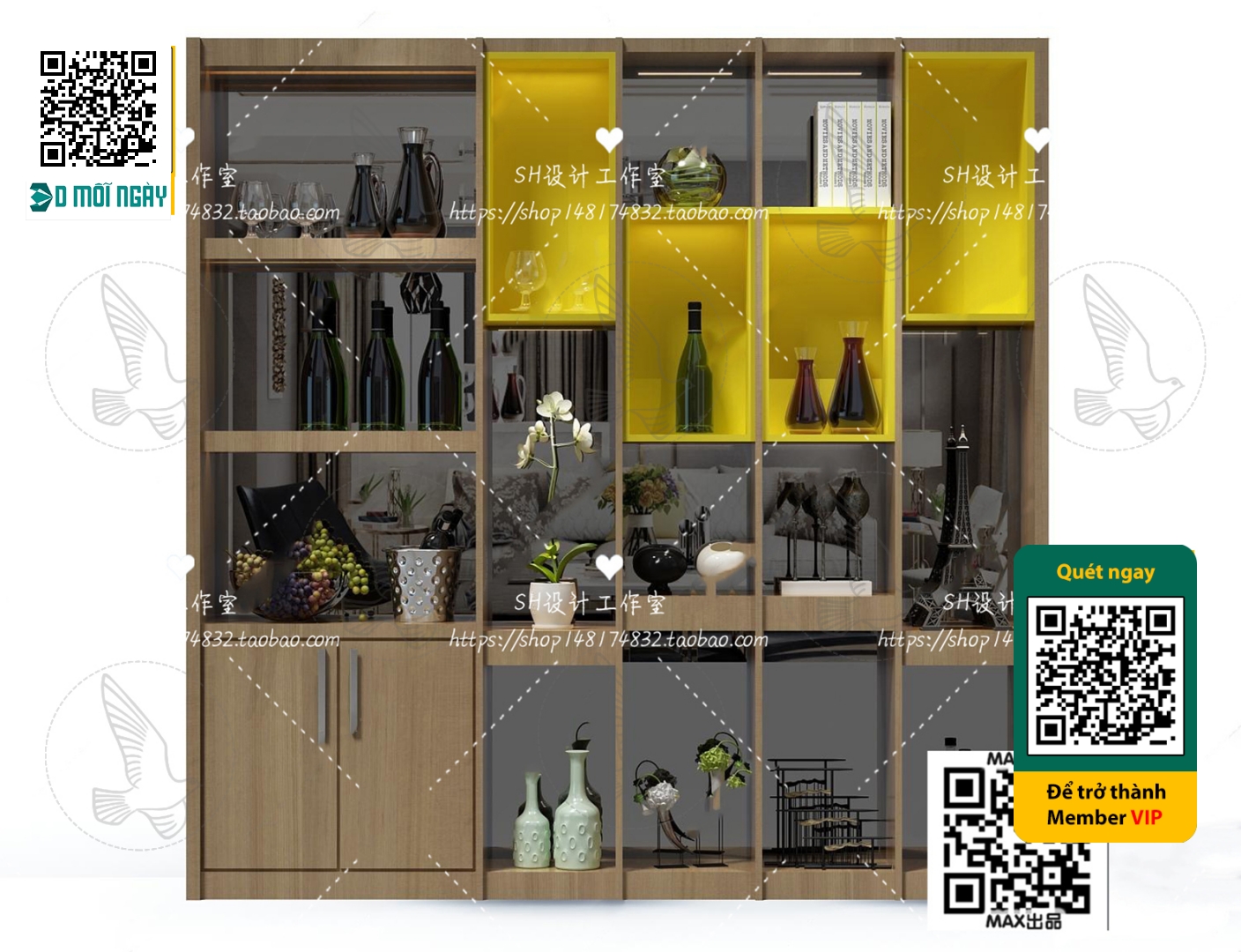 3DS MAX – INTERIOR – WINE SHOP – VRAY / CORONA – 3D MODEL – 5816 - thumbnail 1