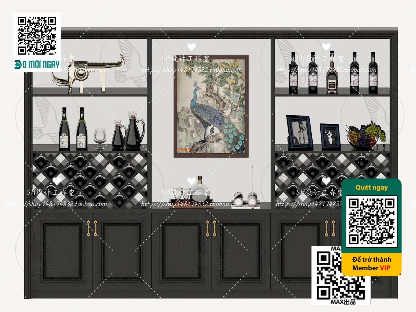 3DS MAX – INTERIOR – WINE SHOP – VRAY / CORONA – 3D MODEL – 5818 - thumbnail 1