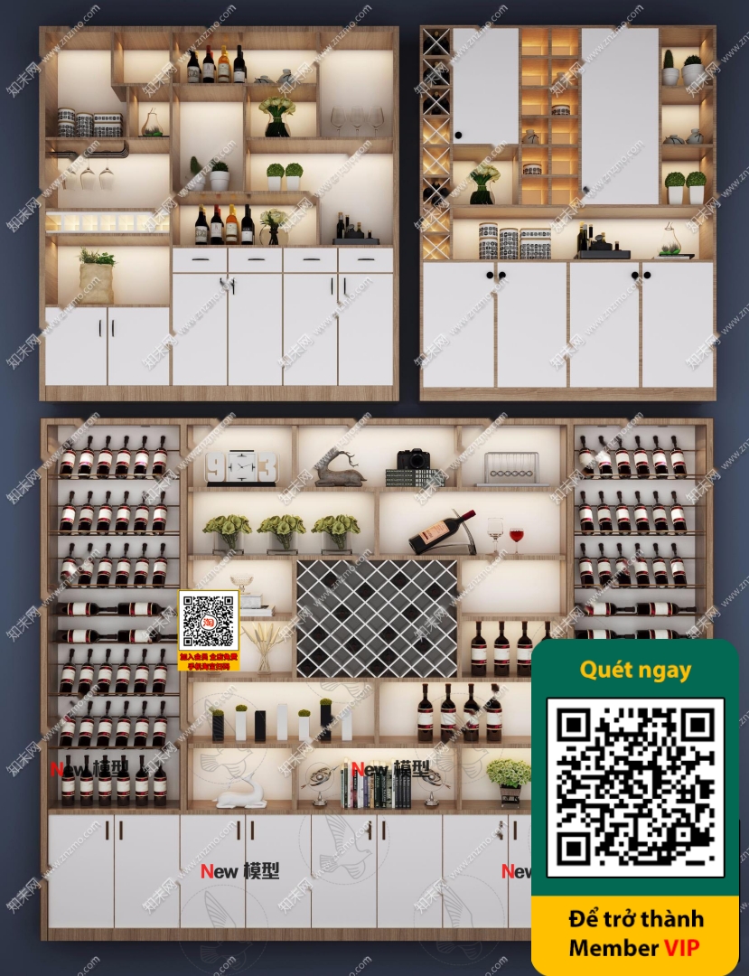 3DS MAX – INTERIOR – WINE SHOP – VRAY / CORONA – 3D MODEL – 6178 - thumbnail 1