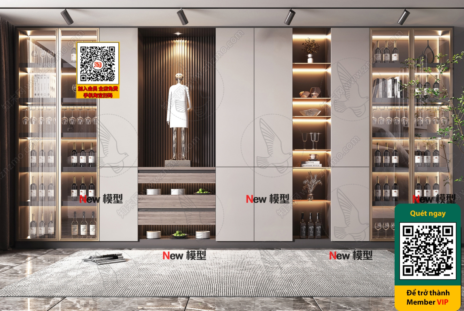 3DS MAX – INTERIOR – WINE SHOP – VRAY / CORONA – 3D MODEL – 6183 - thumbnail 1