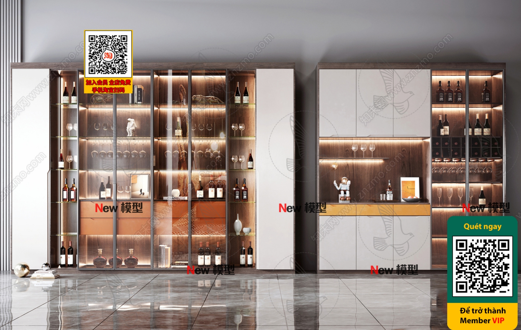 3DS MAX – INTERIOR – WINE SHOP – VRAY / CORONA – 3D MODEL – 6187 - thumbnail 1