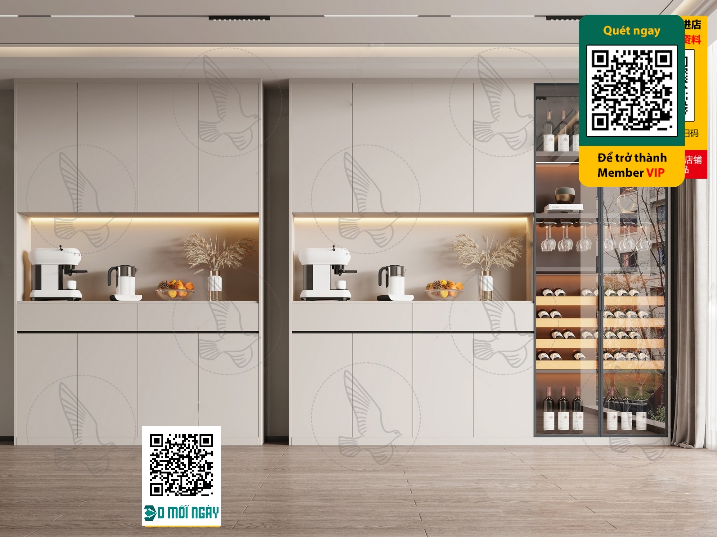 Wine cabinet 3D – 013 – 3817 - thumbnail 1