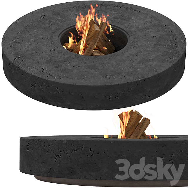 035_Travertine BBQ Dark 00 3DS Max Model - thumbnail 3