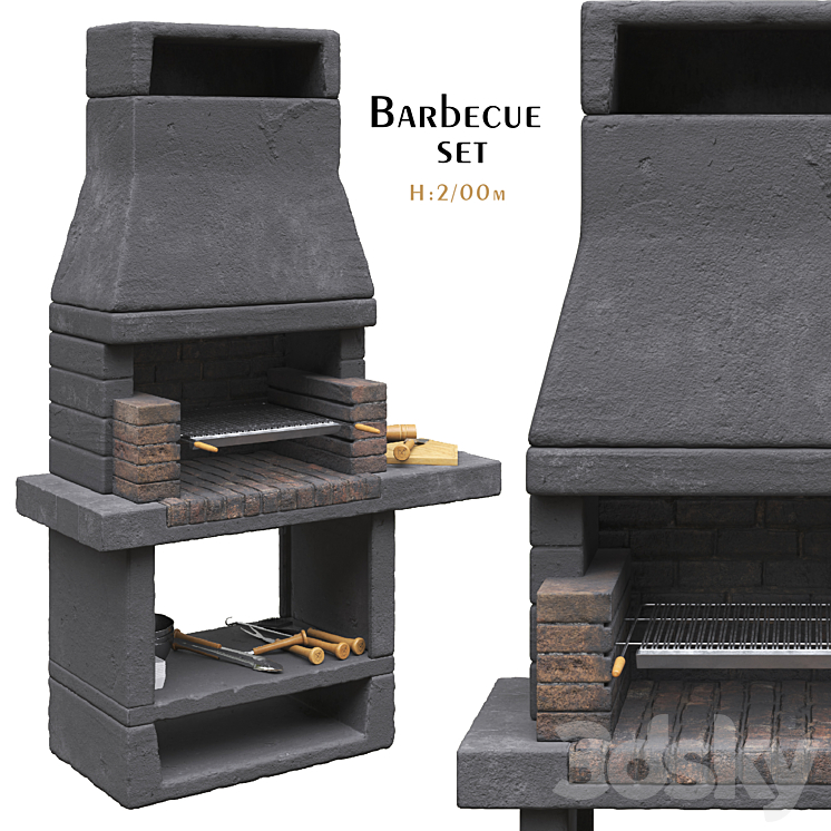 Aran Barbecue Grill (1 Barbecue) 3DS Max Model - thumbnail 1