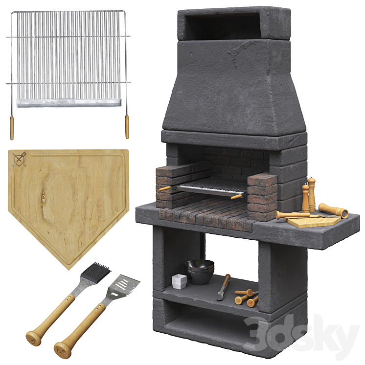 Aran Barbecue Grill (1 Barbecue) 3DS Max Model - thumbnail 2