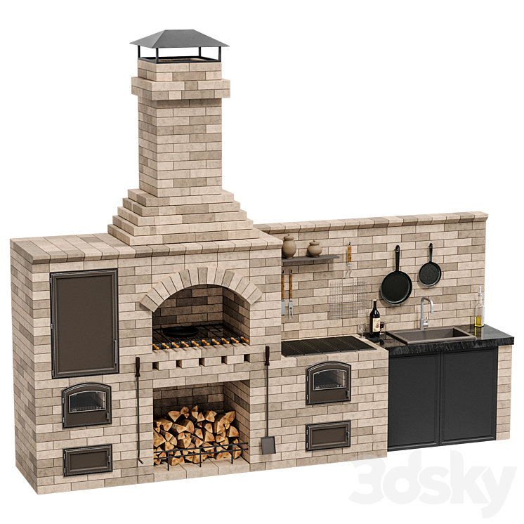 Barbecue BIG R 78 radius 3DS Max - thumbnail 1