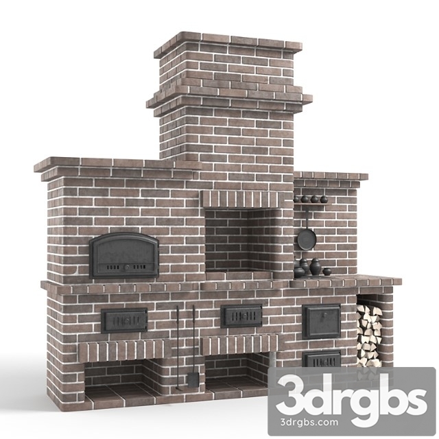 Barbecue Stove Made Of Bricks 3dsmax Download - thumbnail 1