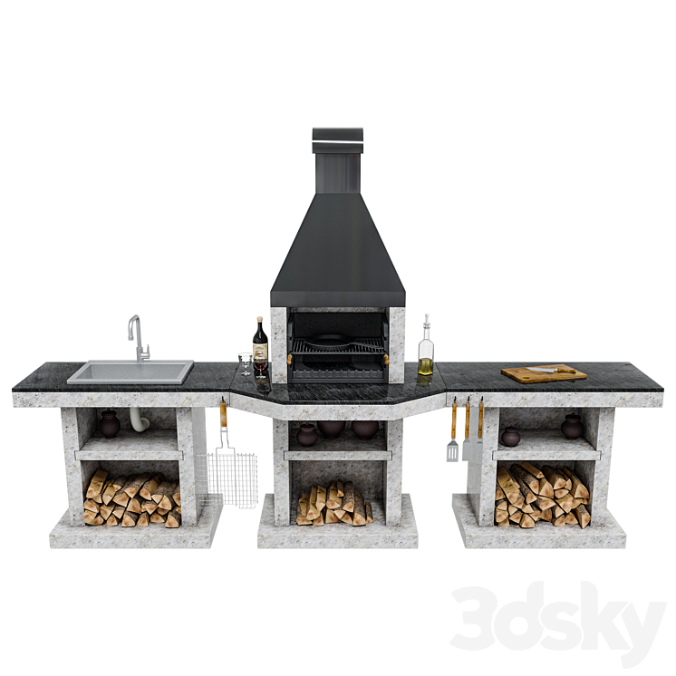 BBQ Stimlex Steel BCPF 3DS Max - thumbnail 2