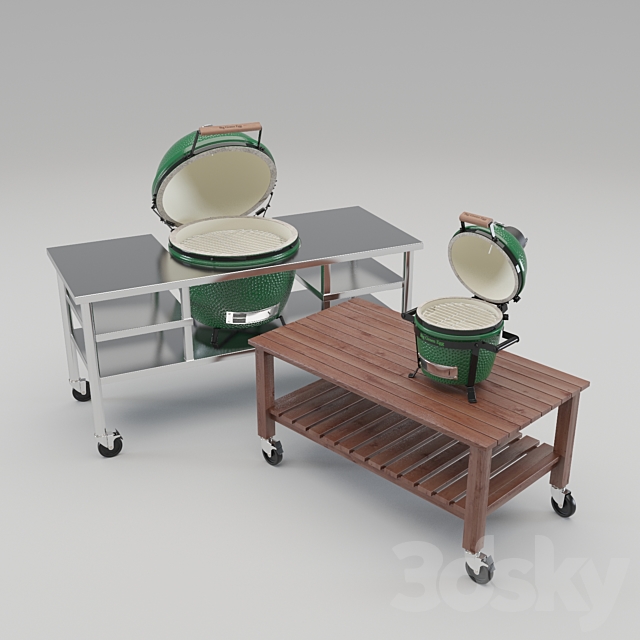 Big Green Egg (XL M S Minimax) 3DS Max Model - thumbnail 3