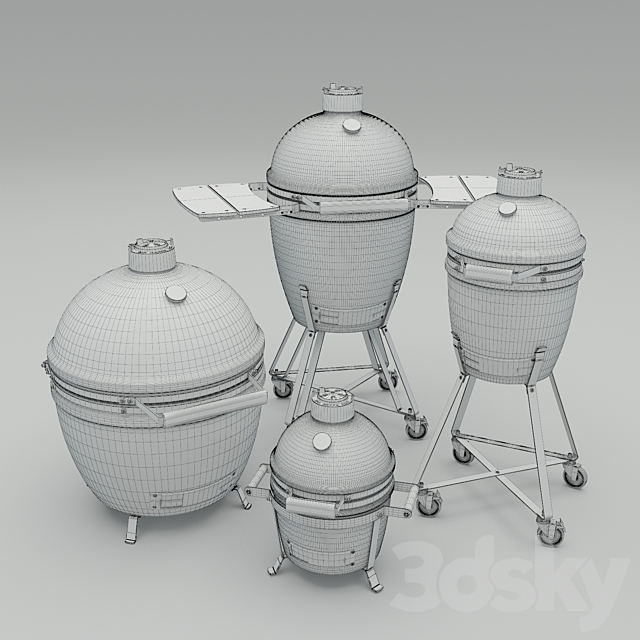 Big Green Egg (XL M S Minimax) 3DS Max Model - thumbnail 4