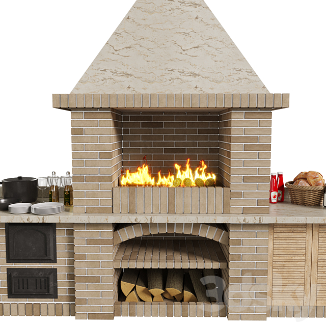 Brick BBQ 3DS Max Model - thumbnail 4