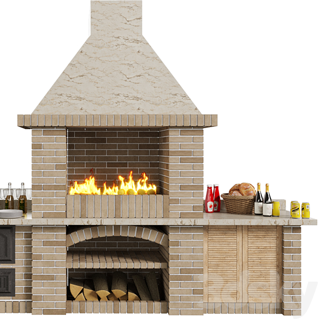 Brick BBQ 3DS Max Model - thumbnail 5