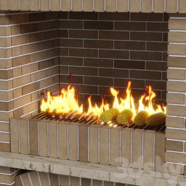 Brick BBQ 3DS Max Model - thumbnail 6