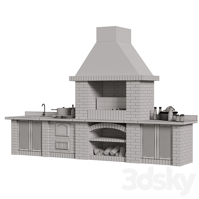 Brick BBQ 3DS Max Model - thumbnail 7