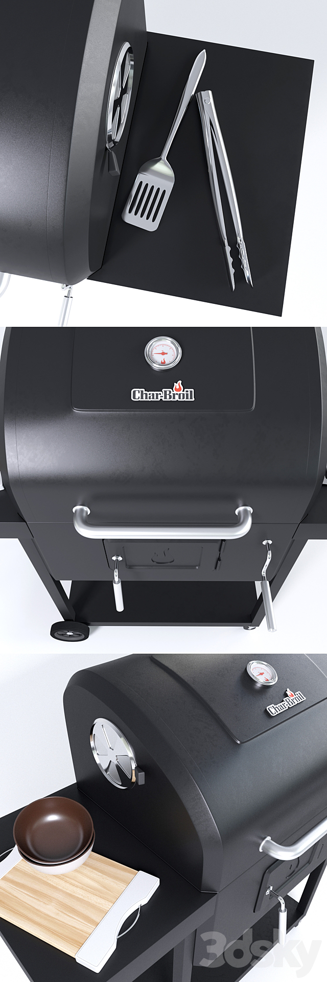 Charcoal grill CHAR-BROIL CHARCOAL 30 3ds Max - thumbnail 2