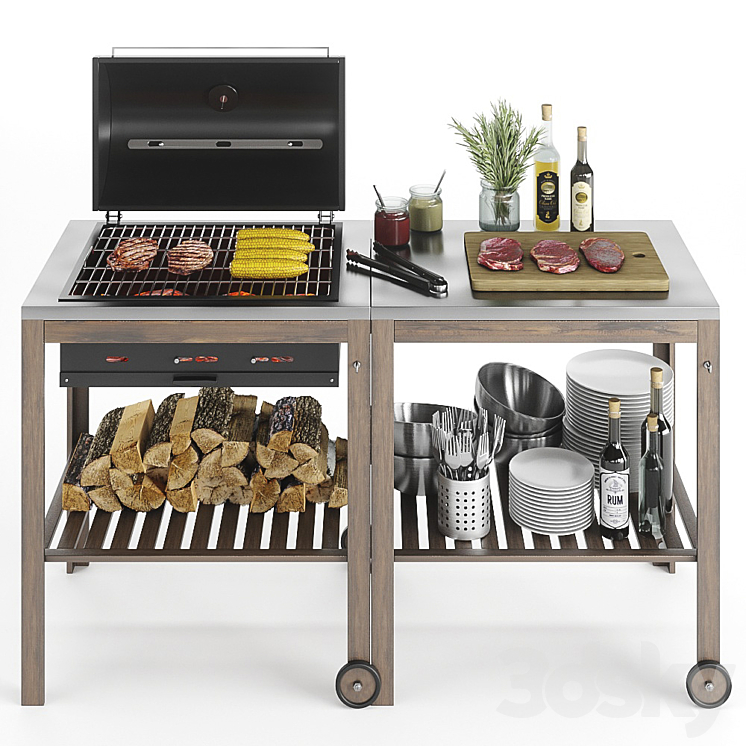 Charcoal grill IKEA EPLARO \/ KLASEN 3DS Max - thumbnail 1