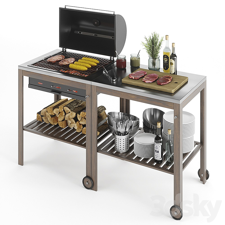 Charcoal grill IKEA EPLARO \/ KLASEN 3DS Max - thumbnail 2