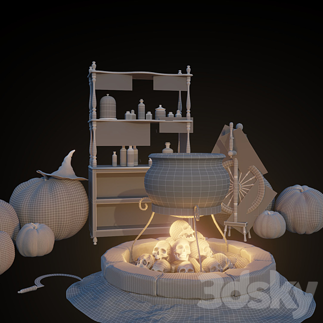 Halloween decor set (max ue4 unity) “for the competition” 3DS Max Model - thumbnail 3