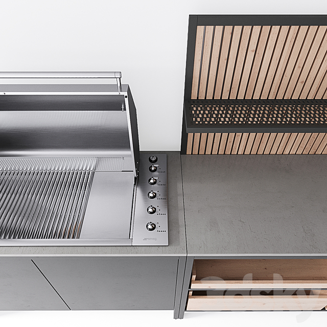 Kaufmann GrillKitchen Block Outdoor Kitchen 3DSMax File - thumbnail 3