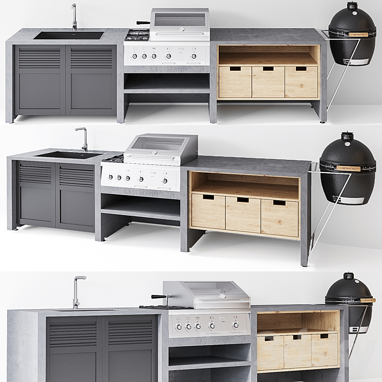 Kaufmann T-Bone Outdoor Kitchen 3DS Max - thumbnail 1