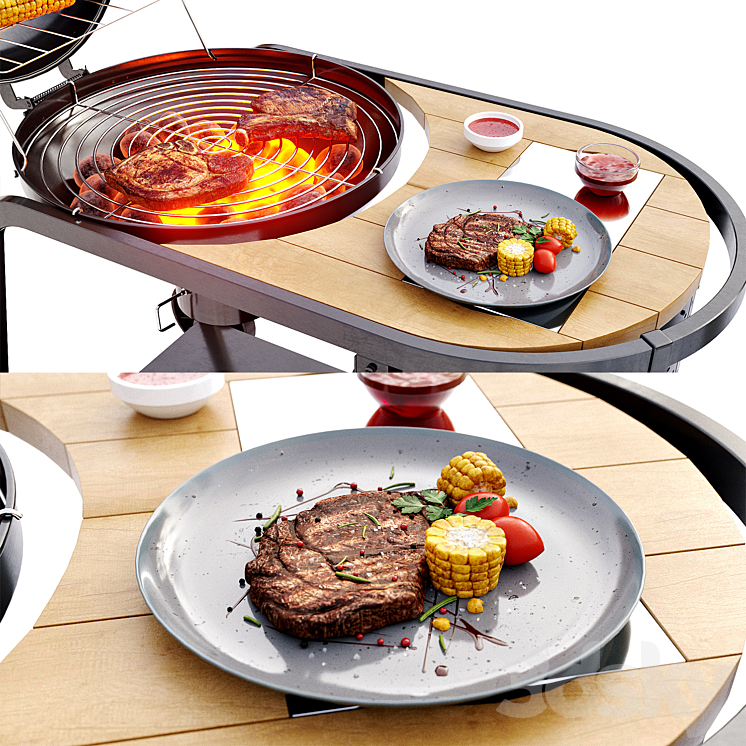 Kinley grill set 3DS Max - thumbnail 2