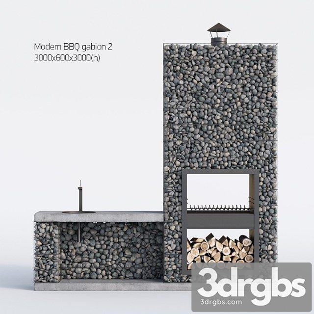 Modern Barbecue From Gabion 2 3dsmax Download - thumbnail 1