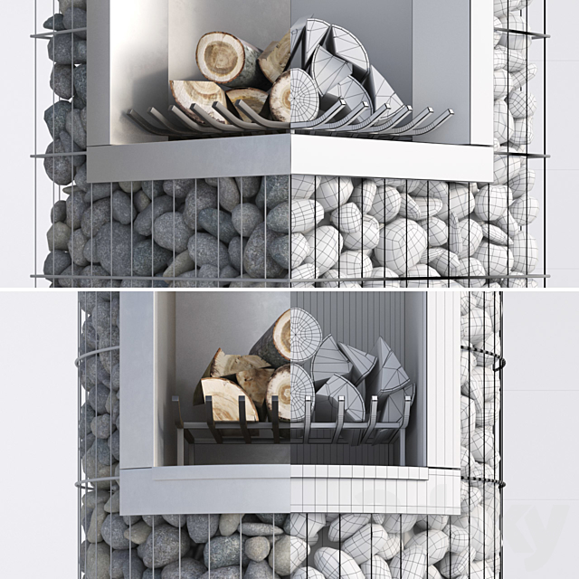 Modern barbecue from gabion 3 3DSMax File - thumbnail 3