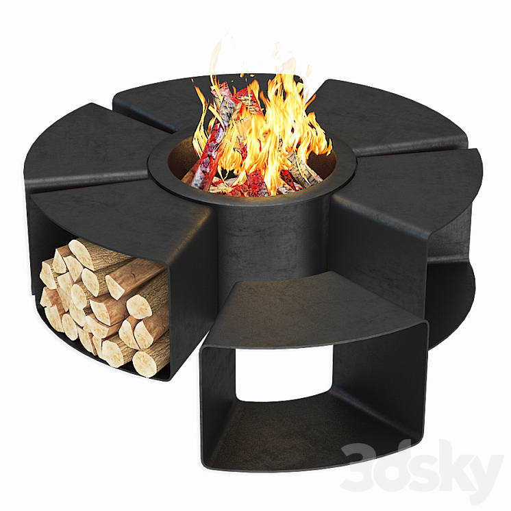 Modern Outdoor Fire Pits 3DS Max - thumbnail 1