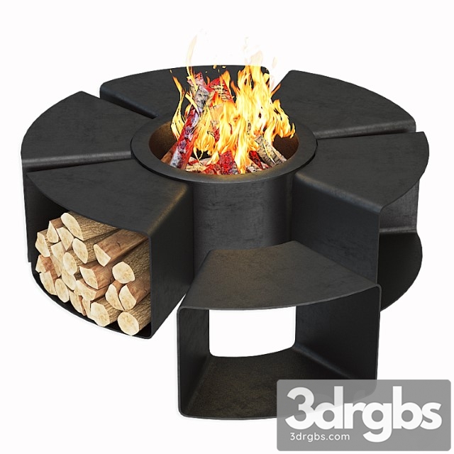 Modern Outdoor Fire Pits 3dsmax Download - thumbnail 1