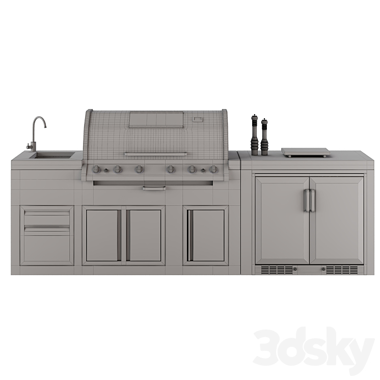 neo outdoor kitchen 3DS Max - thumbnail 2