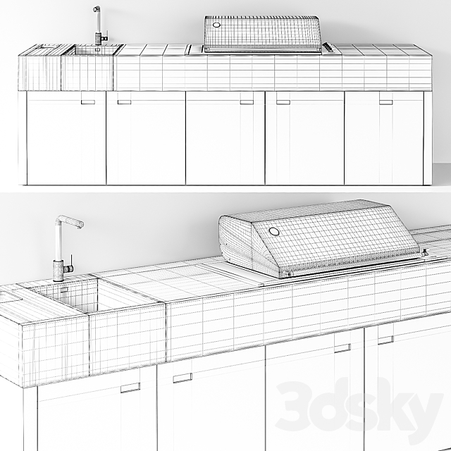 OCQ BBQUBE PRO Outdoor kitchen 3ds Max - thumbnail 2