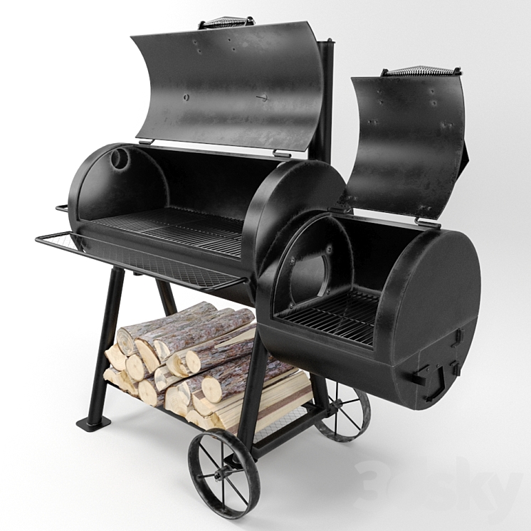 Oklahoma Joes Highland Smoker Reverse 3DS Max - thumbnail 1