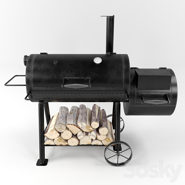 Oklahoma Joes Highland Smoker Reverse 3DS Max - thumbnail 2