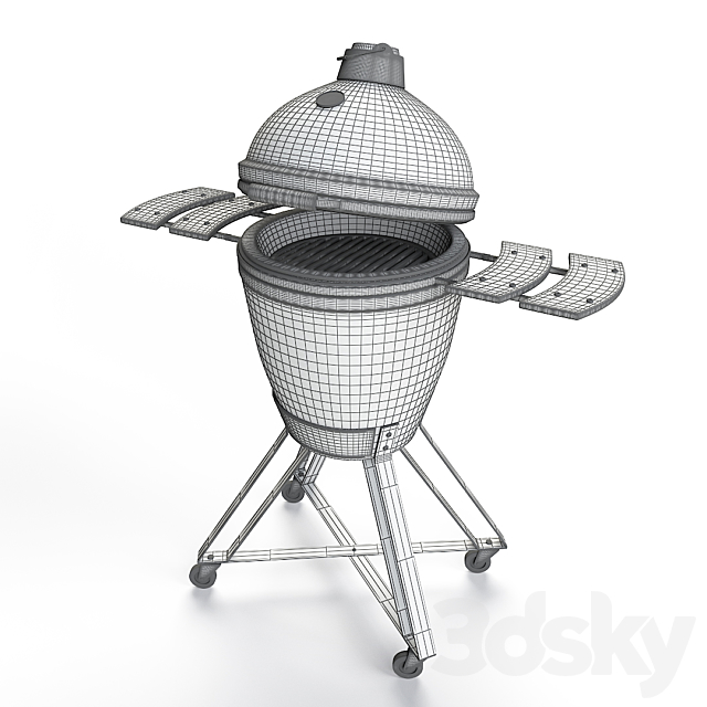 Outdoor Barbecue Grill Big Green Egg 3DS Max Model - thumbnail 5