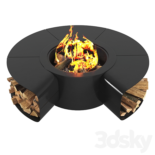 Outdoor fire pit omega 3DS Max Model - thumbnail 3