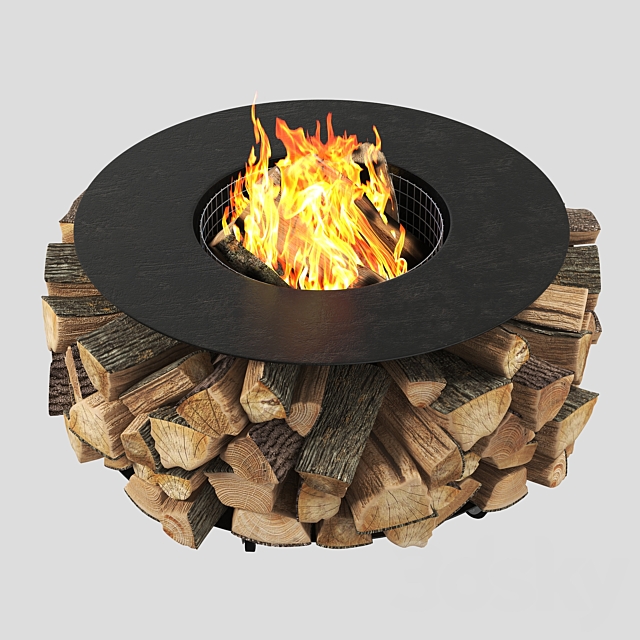 Outdoor fire pit PF-02 3DS Max Model - thumbnail 2