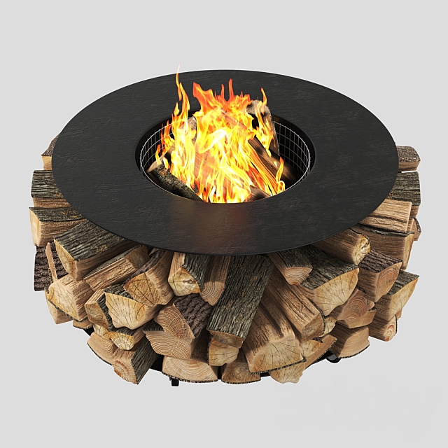 Outdoor fire pit PF-02 3DSMax File - thumbnail 2