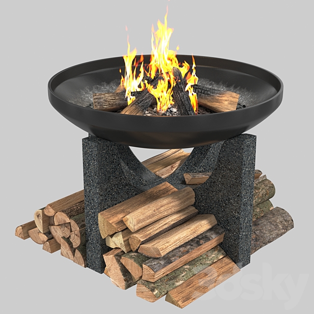 Outdoor fire pit S80 3ds Max - thumbnail 1