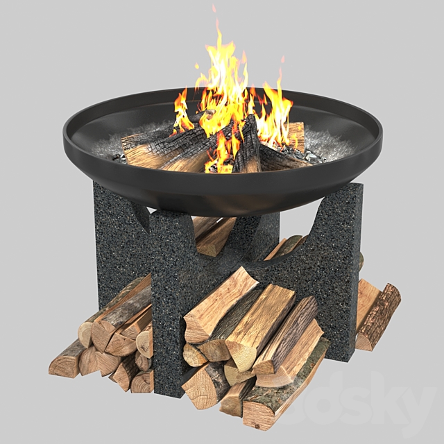 Outdoor fire pit S80 3ds Max - thumbnail 2