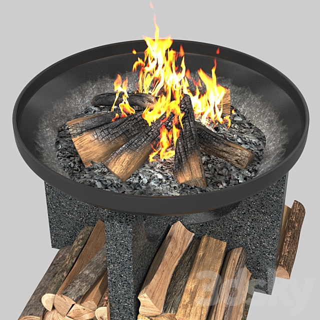 Outdoor fire pit S80 3ds Max - thumbnail 3