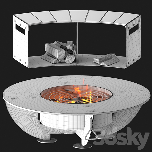 outdoor fireplace 5 3ds Max - thumbnail 2