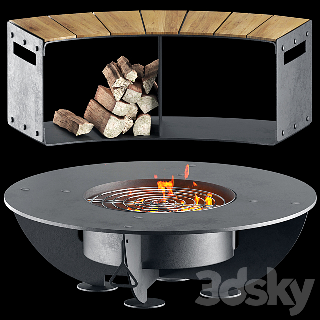 outdoor fireplace 5 3ds Max - thumbnail 3