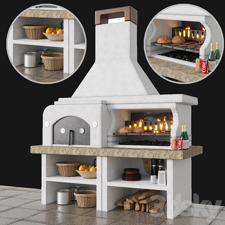 palazzetti grill 3DS Max - thumbnail 1