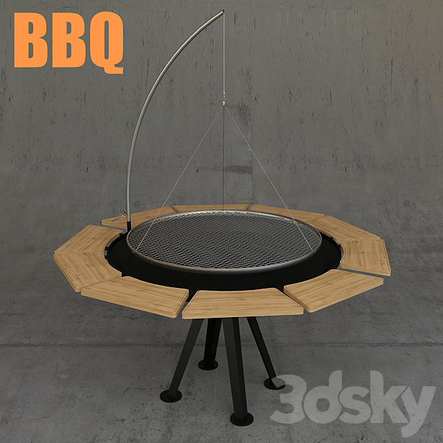 Round barbecue 3DSMax File - thumbnail 1