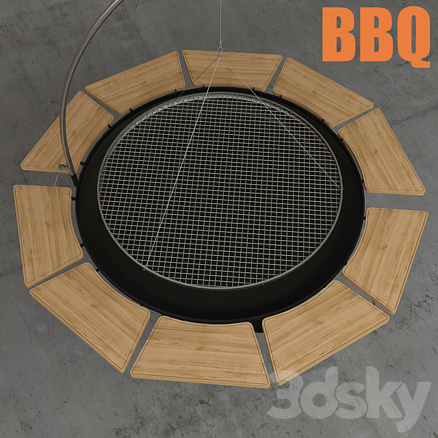 Round barbecue 3DSMax File - thumbnail 2