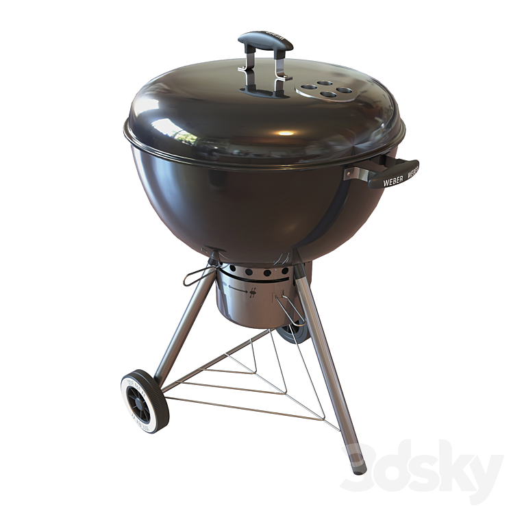 Street grill barbecue Weber One – Touch Gold Charcoal Grill 3DS Max - thumbnail 2