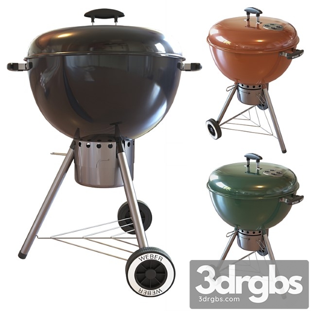 Street grill barbecue weber one – touch gold charcoal grill 3dsmax Download - thumbnail 1