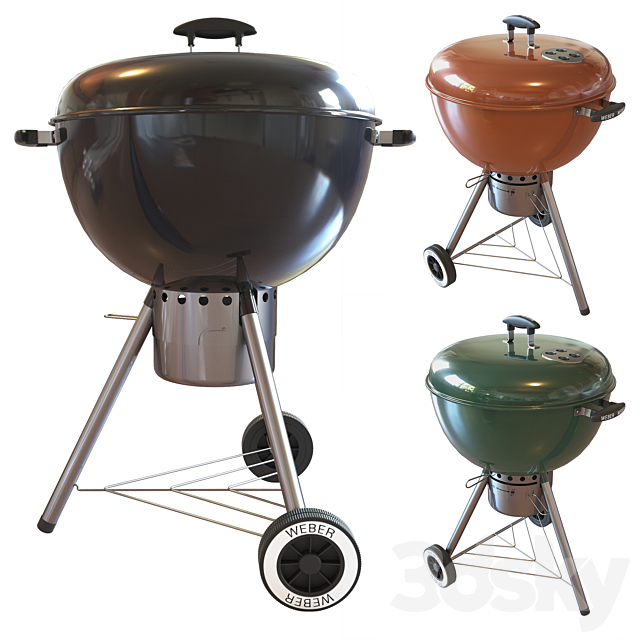 Street grill barbecue Weber One – Touch Gold Charcoal Grill 3DSMax File - thumbnail 1