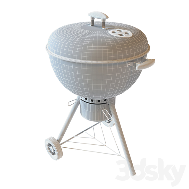 Street grill barbecue Weber One – Touch Gold Charcoal Grill 3DSMax File - thumbnail 3