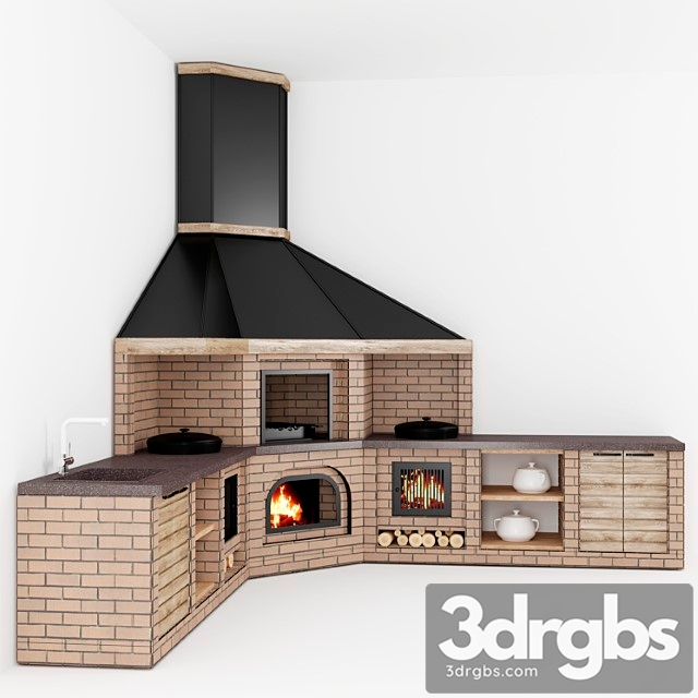 Summer kitchen (bbq) 3dsmax Download - thumbnail 1